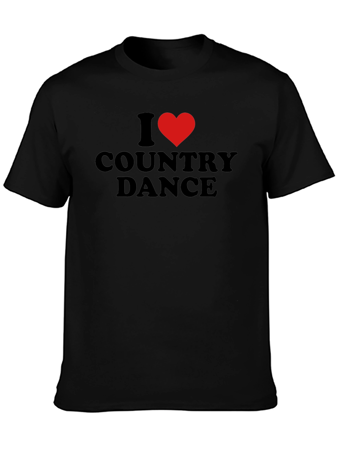 I Heart Country Dance Black T-Shirt