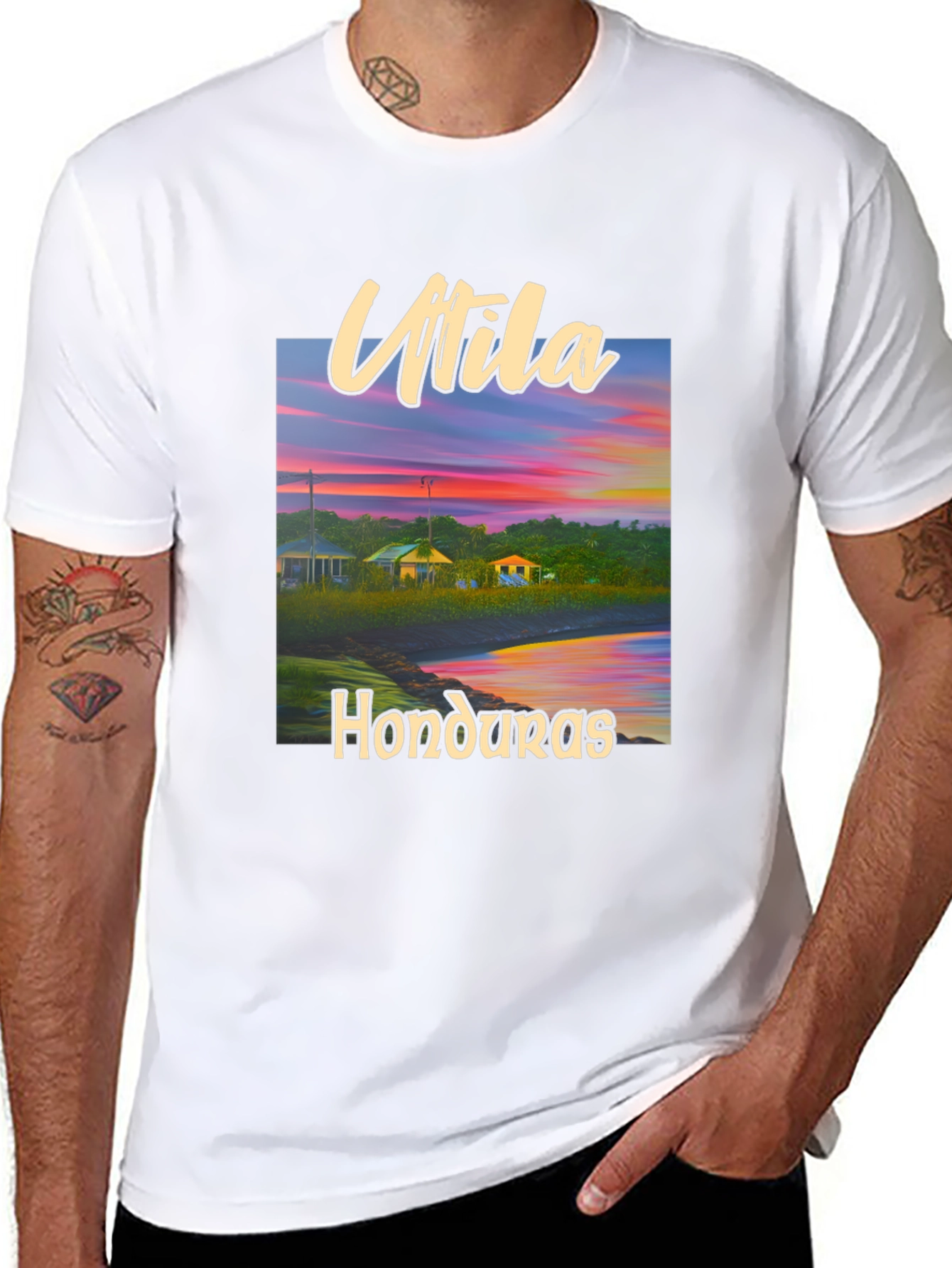Utila Honduras T-Shirt - Coastal Sunset Tee