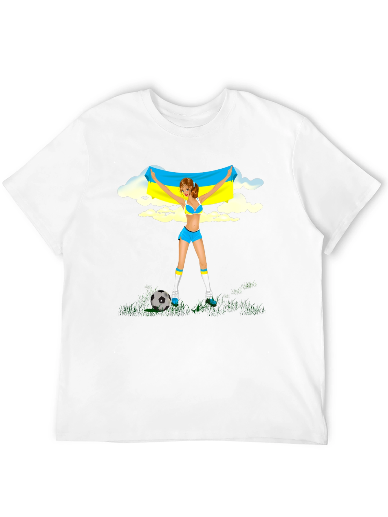Ukraine Flag Soccer Girl T-Shirt