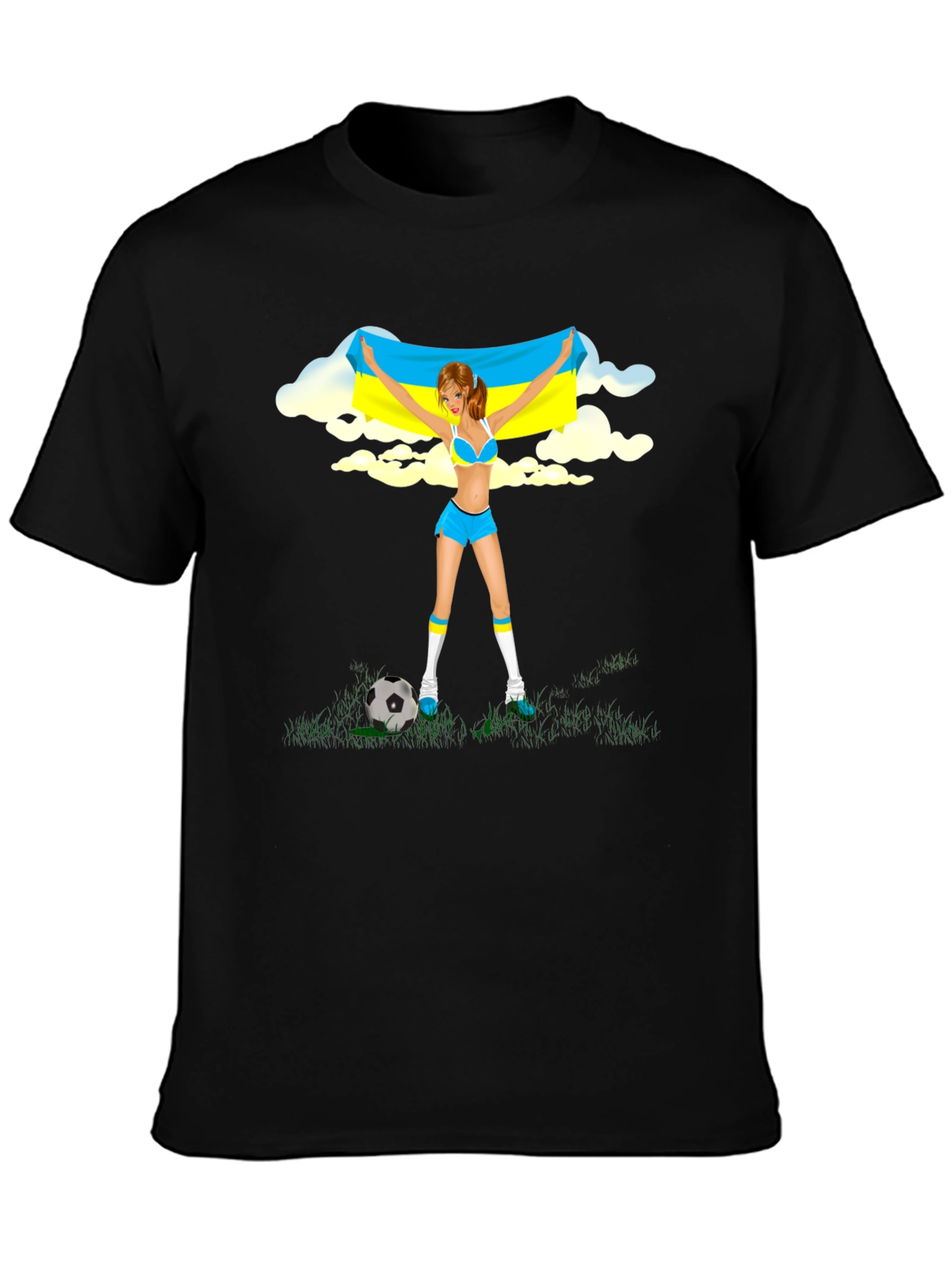 Ukraine Flag Soccer Girl T-Shirt