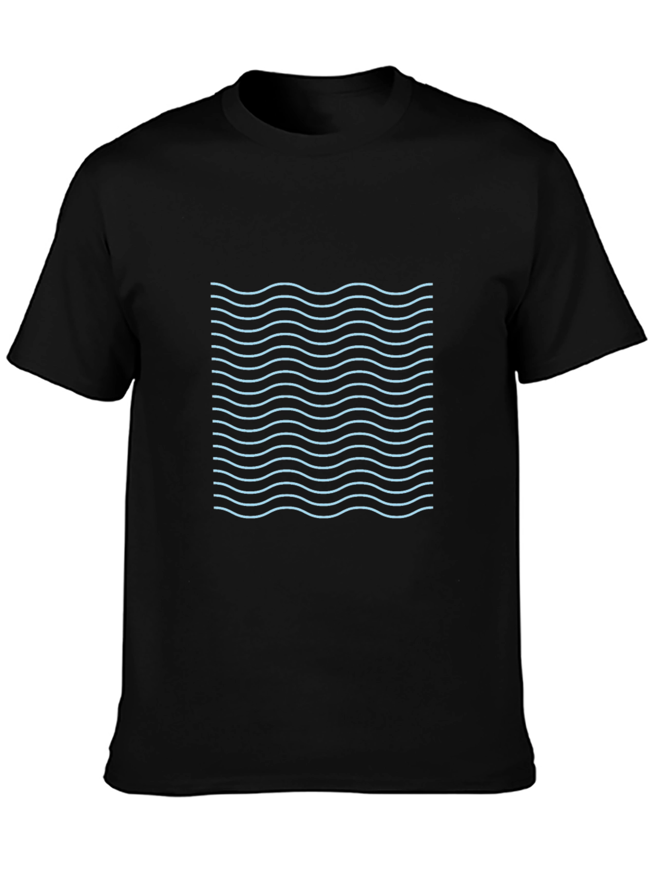 Wave Pattern Black T-Shirt