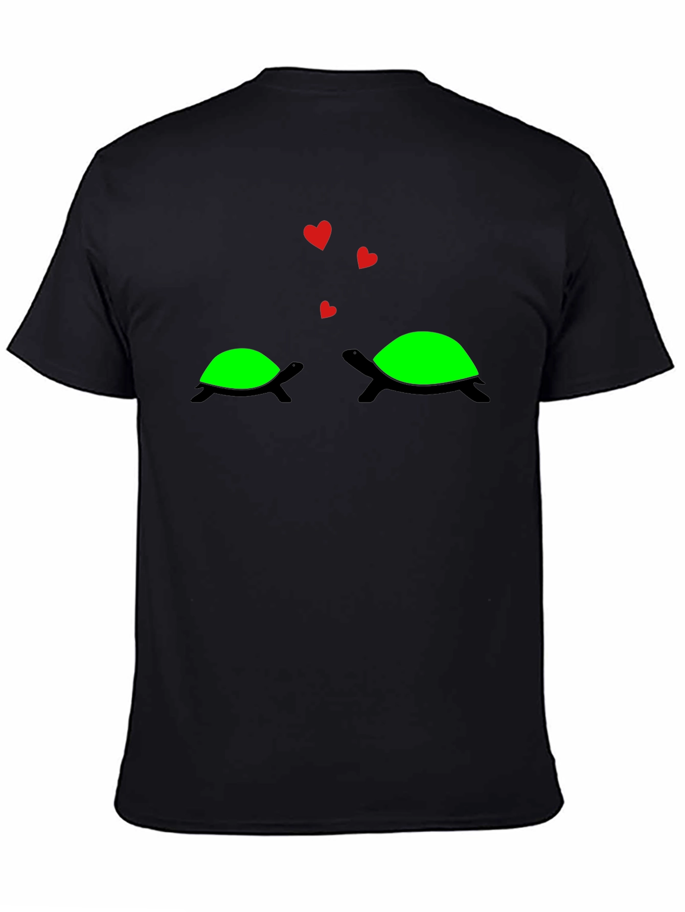 Cute Turtle Love Black T-Shirt