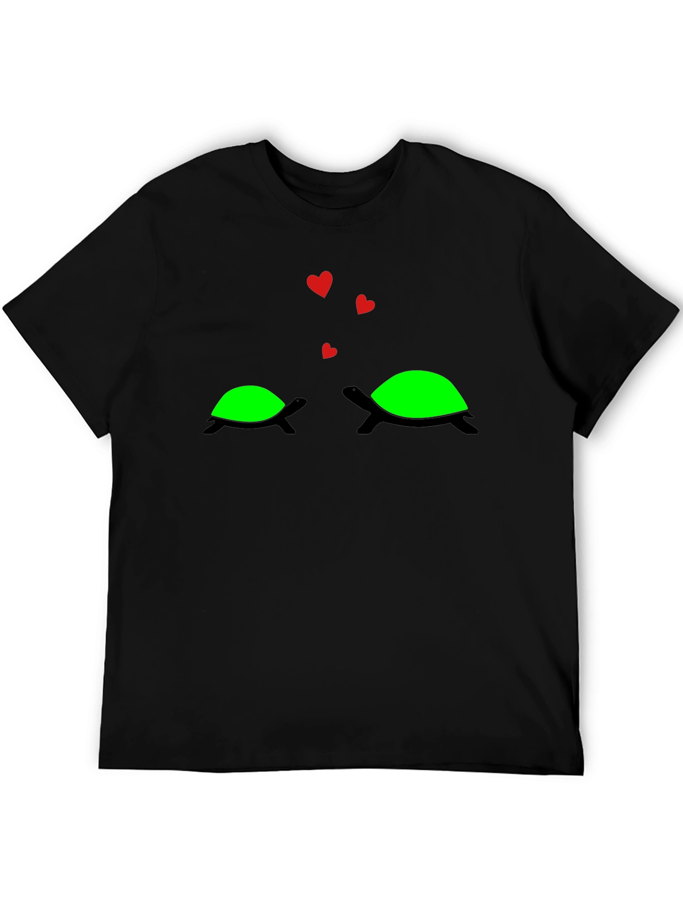Cute Turtle Love Black T-Shirt