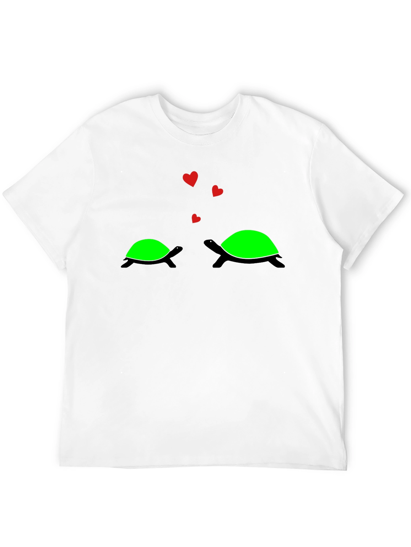 Cute Turtle Love Black T-Shirt