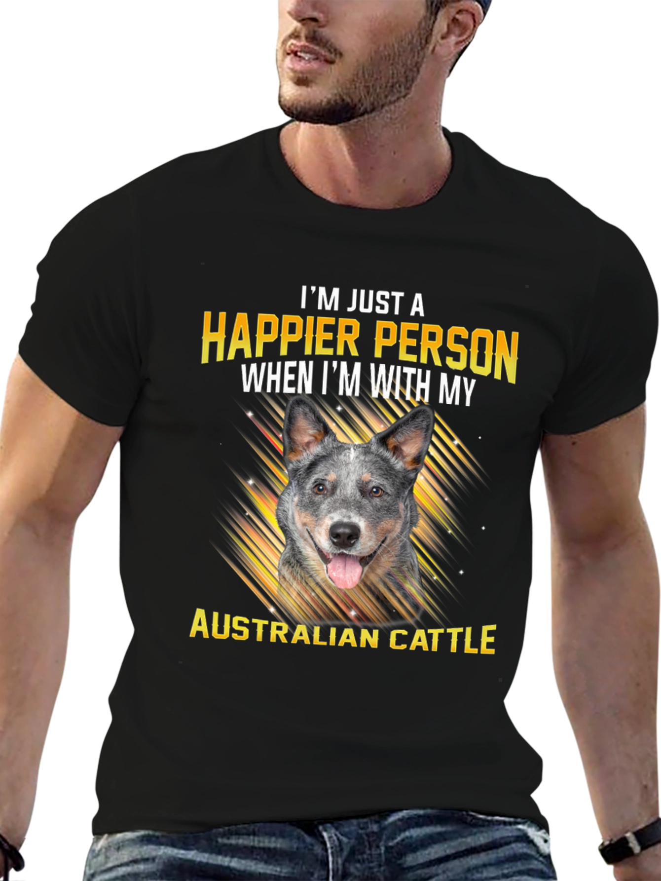 Happier With Australian Cattle Dog T-Shirt