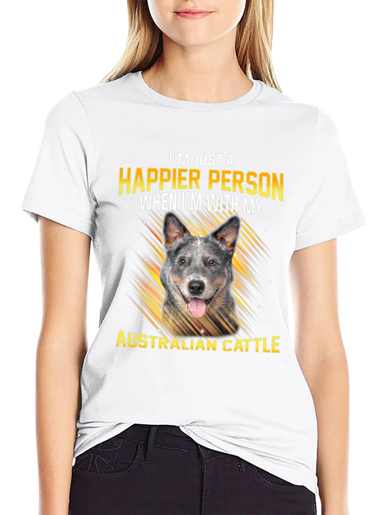 Happier With Australian Cattle Dog T-Shirt