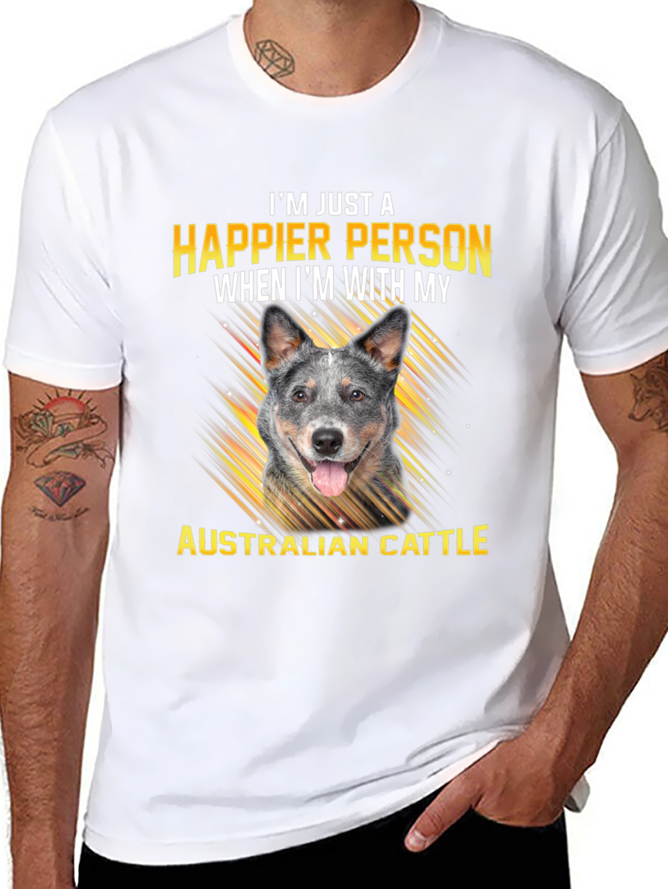 Happier With Australian Cattle Dog T-Shirt