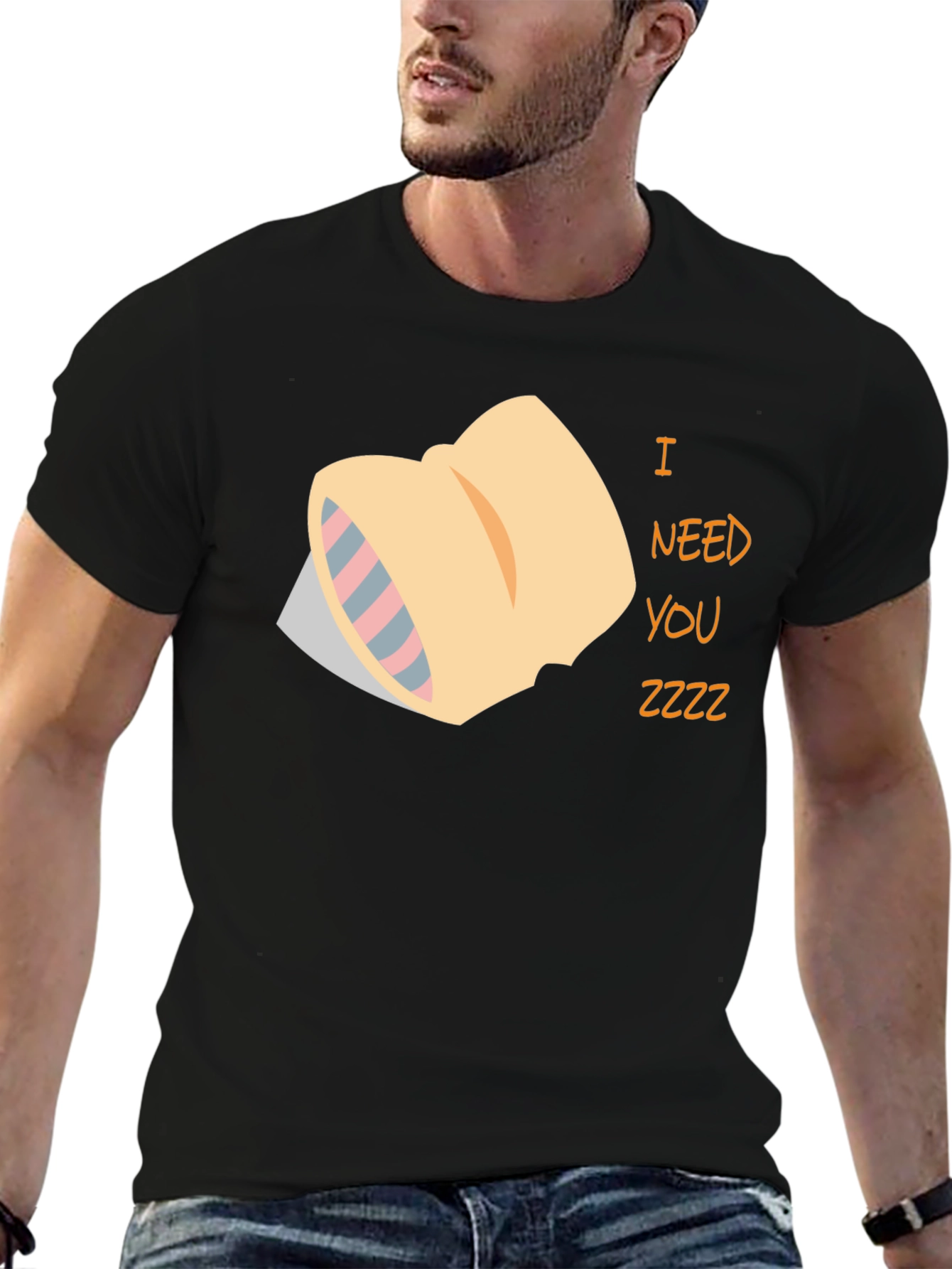 I Need You Zzzz Black T-Shirt