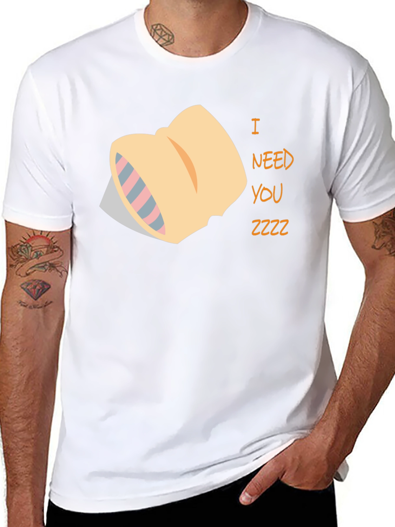 I Need You Zzzz Black T-Shirt