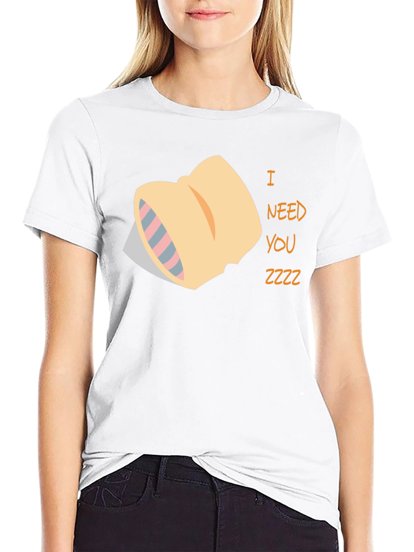 I Need You Zzzz Black T-Shirt