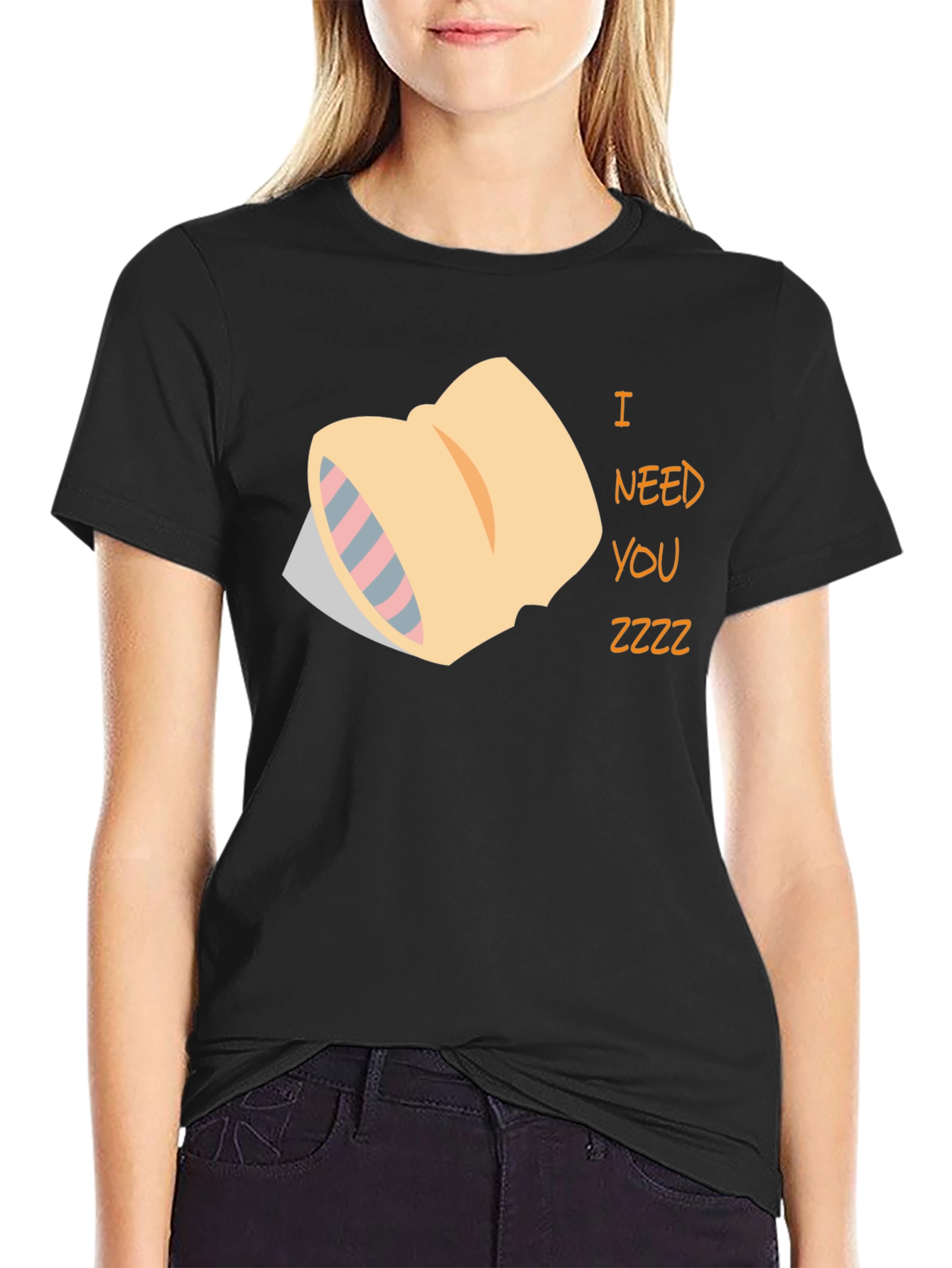 I Need You Zzzz Black T-Shirt