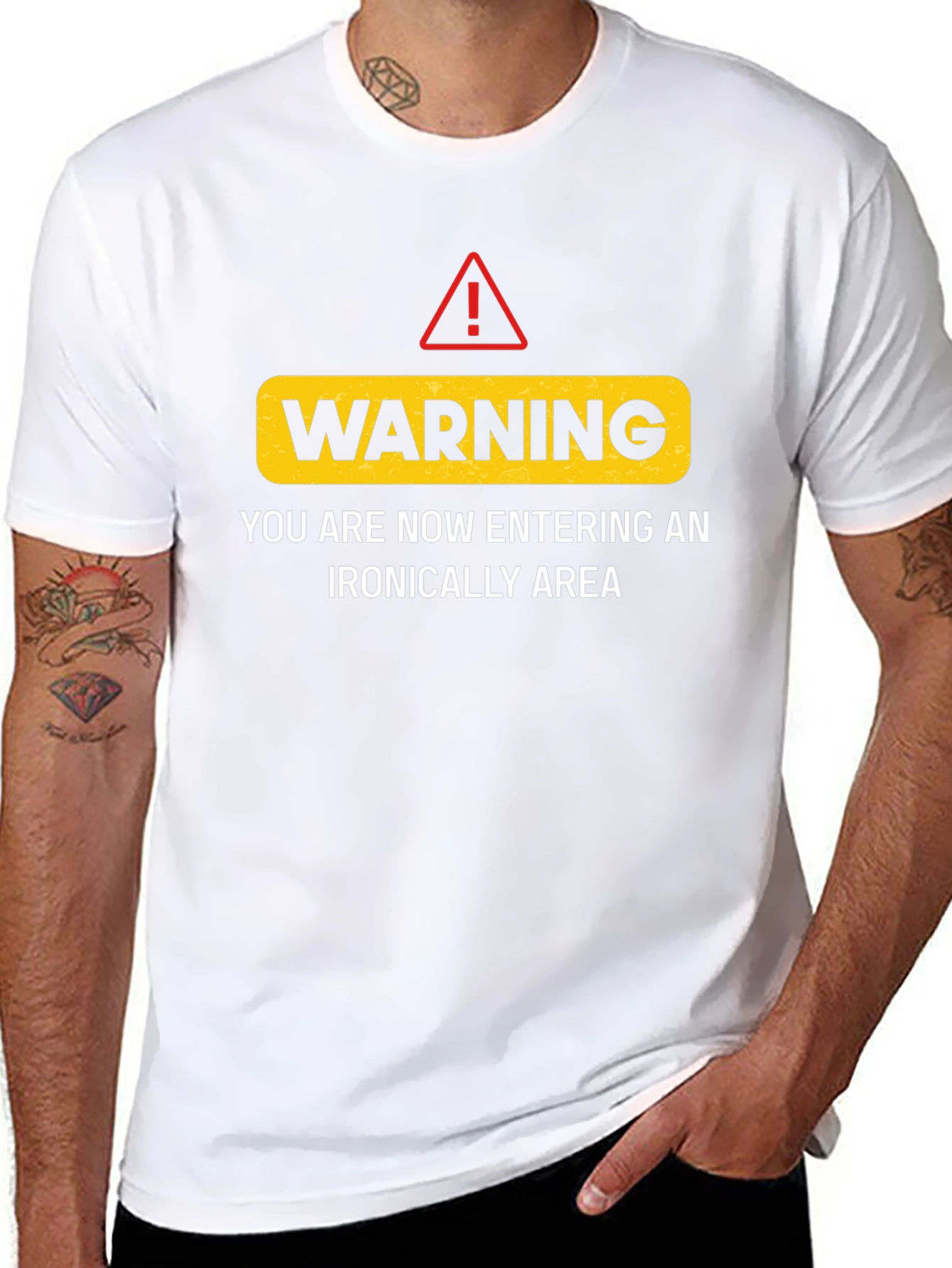 Warning Ironic Area Black Humor Graphic Tee