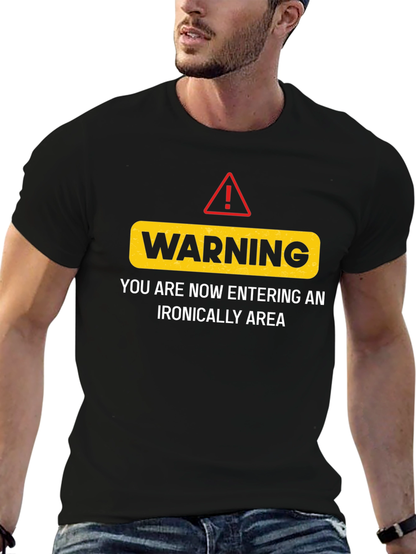 Warning Ironic Area Black Humor Graphic Tee