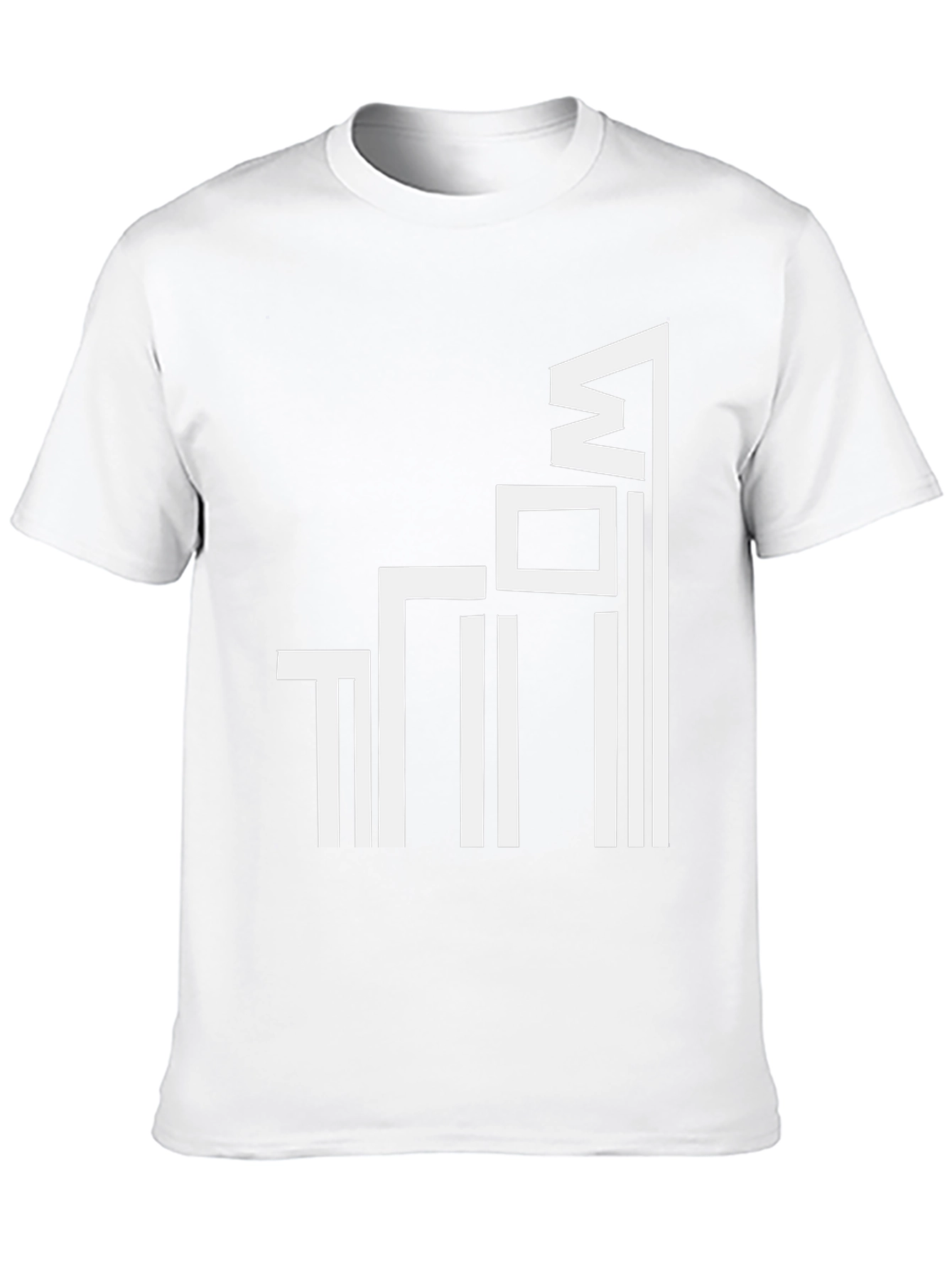 Modern Geometric Graphic Tee - Black
