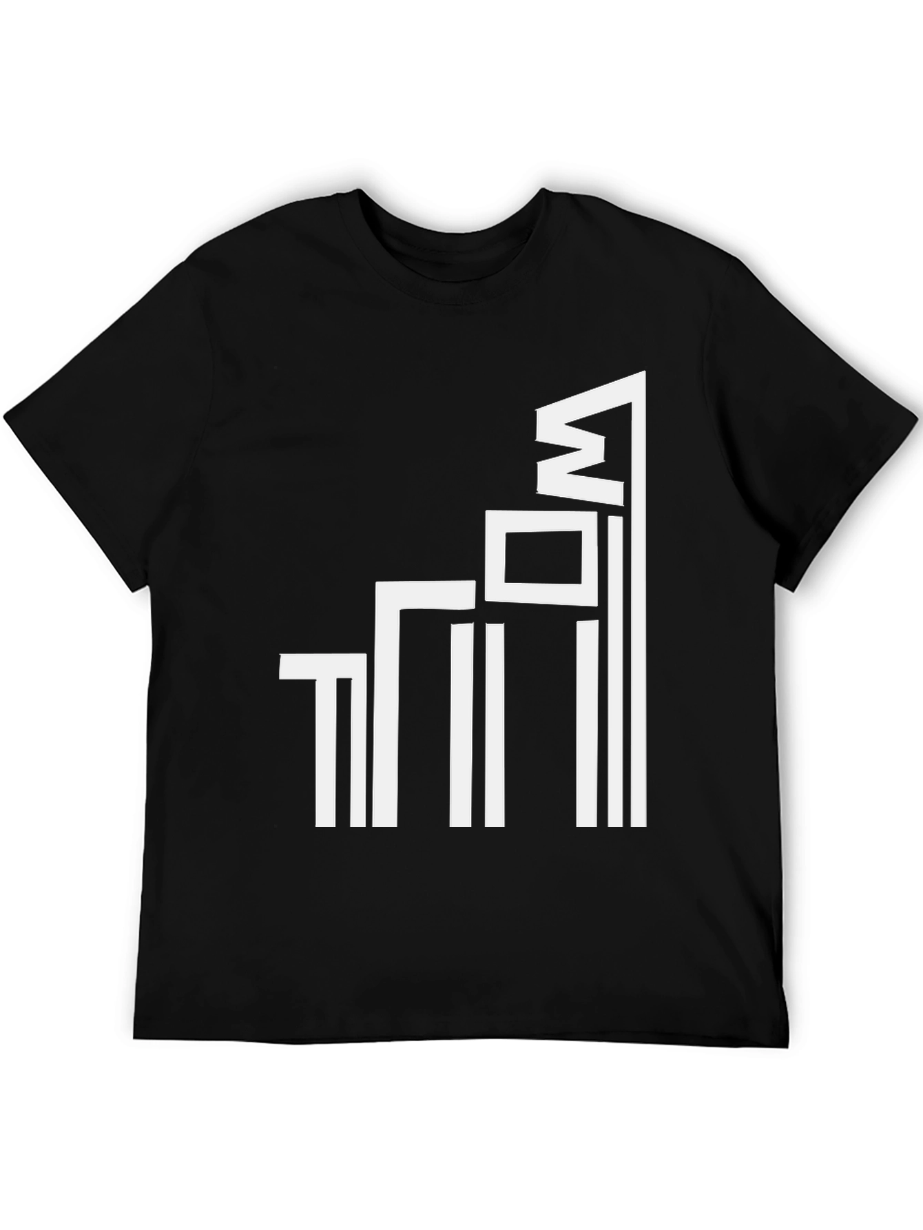 Modern Geometric Graphic Tee - Black