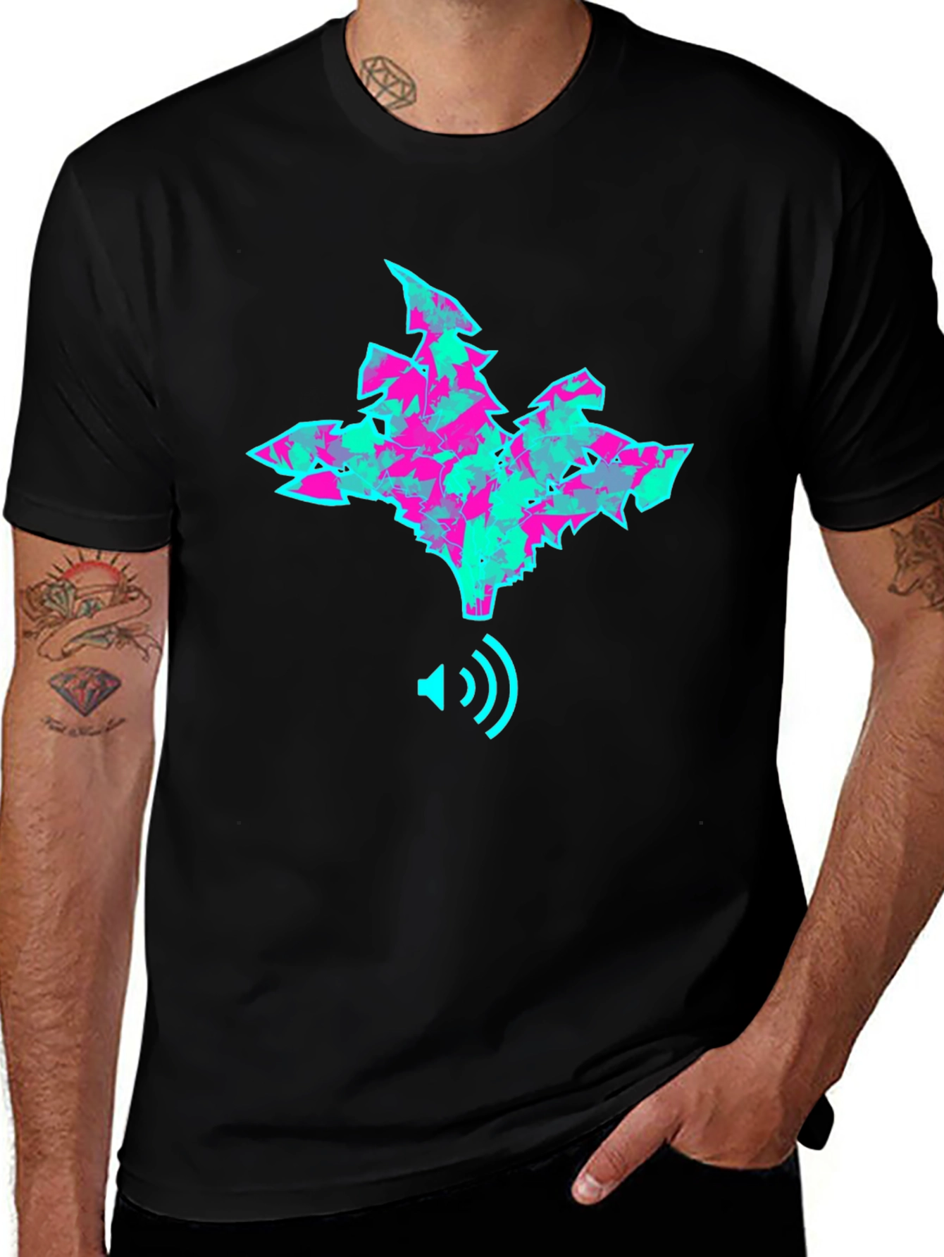 Abstract Graphic Print Crew Neck T-Shirt