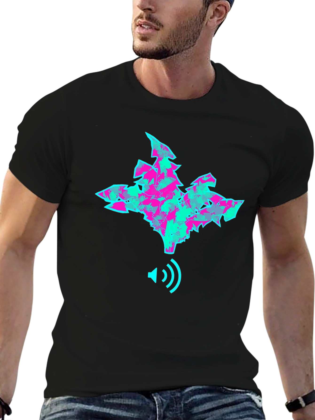Abstract Graphic Print Crew Neck T-Shirt