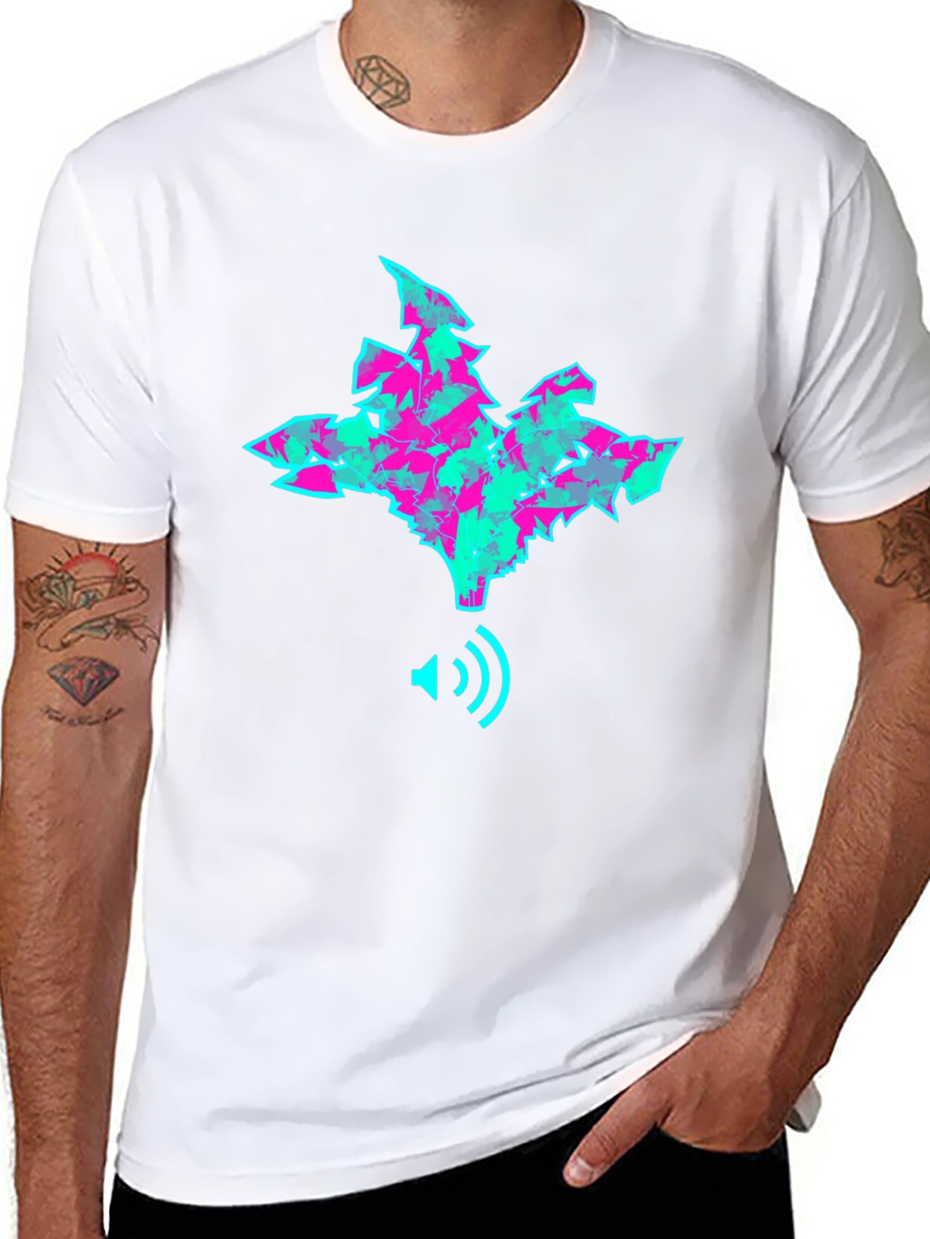 Abstract Graphic Print Crew Neck T-Shirt