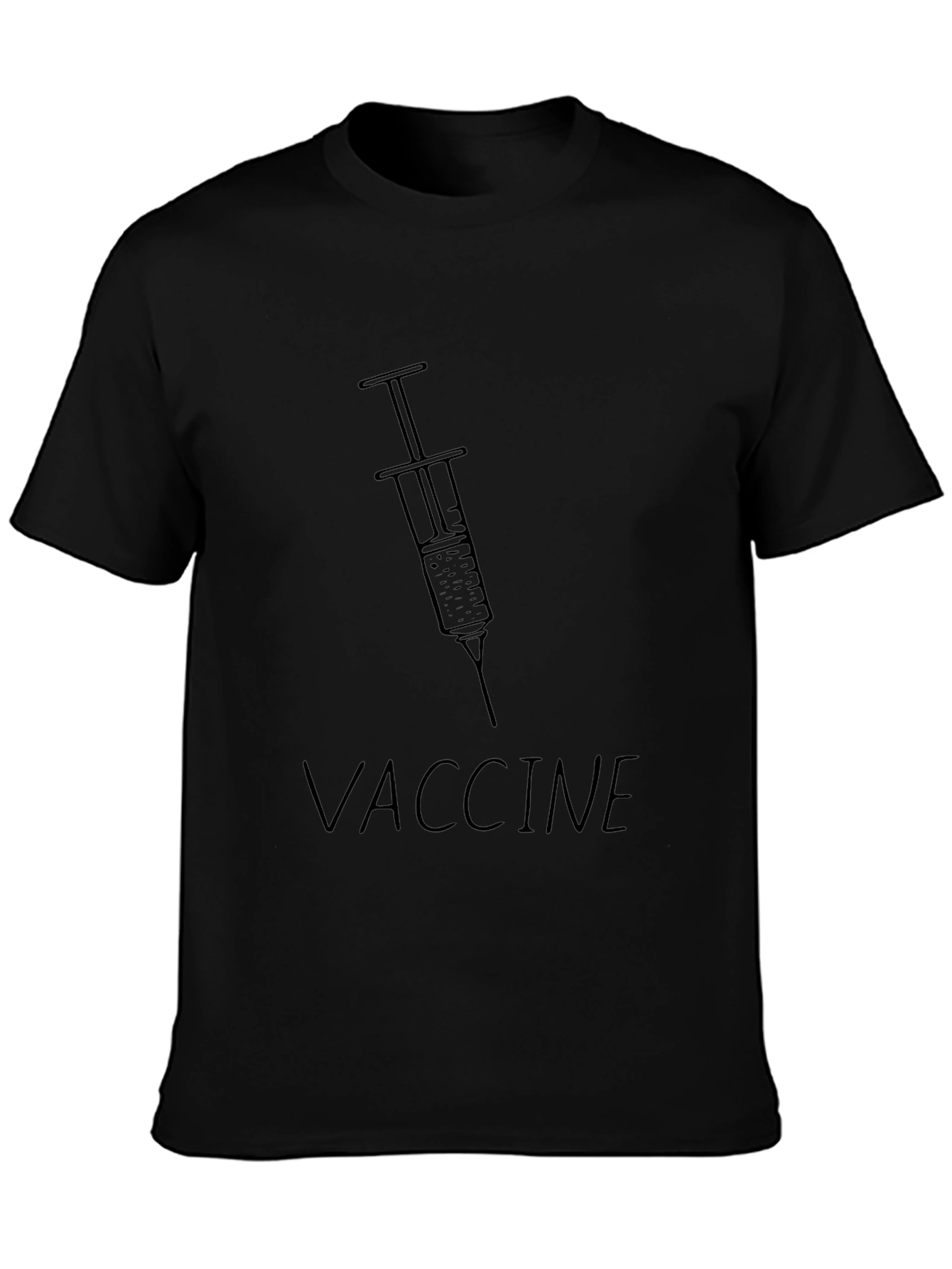 Vaccine Syringe Graphic Tee - Black Unisex T-Shirt