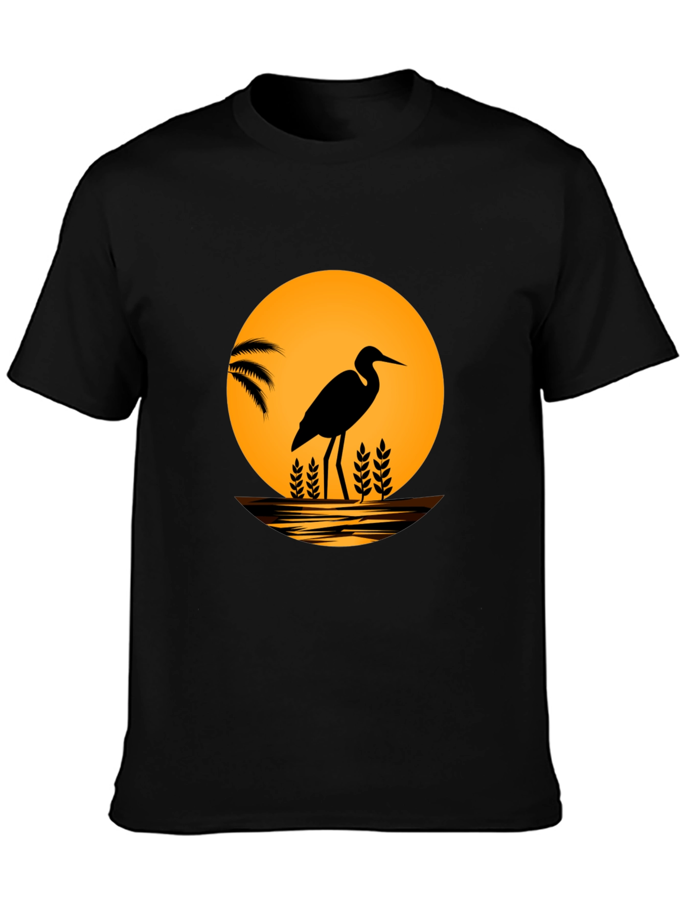 Heron Sunset Graphic T-Shirt