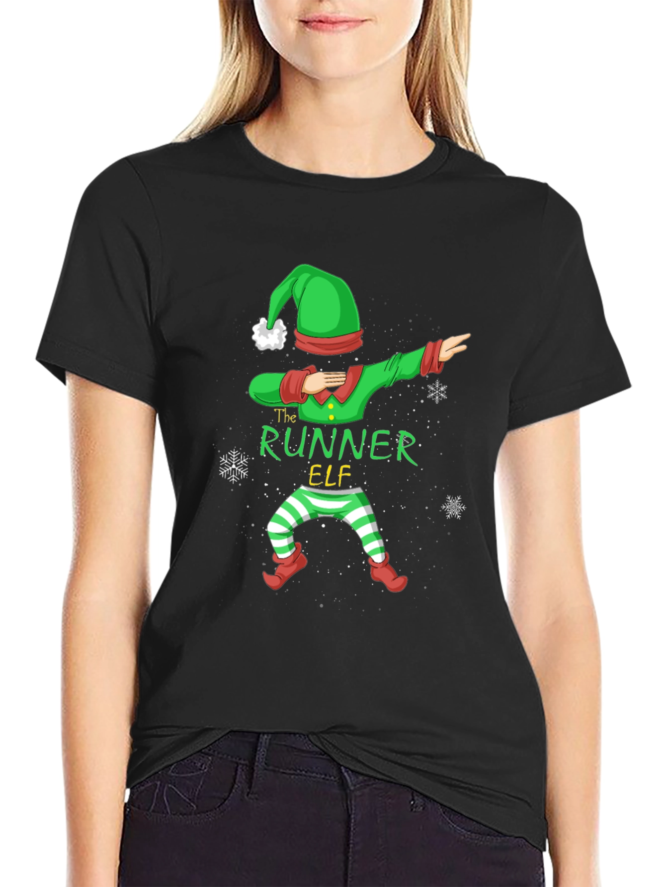 The Runner Elf Holiday T-Shirt - Black