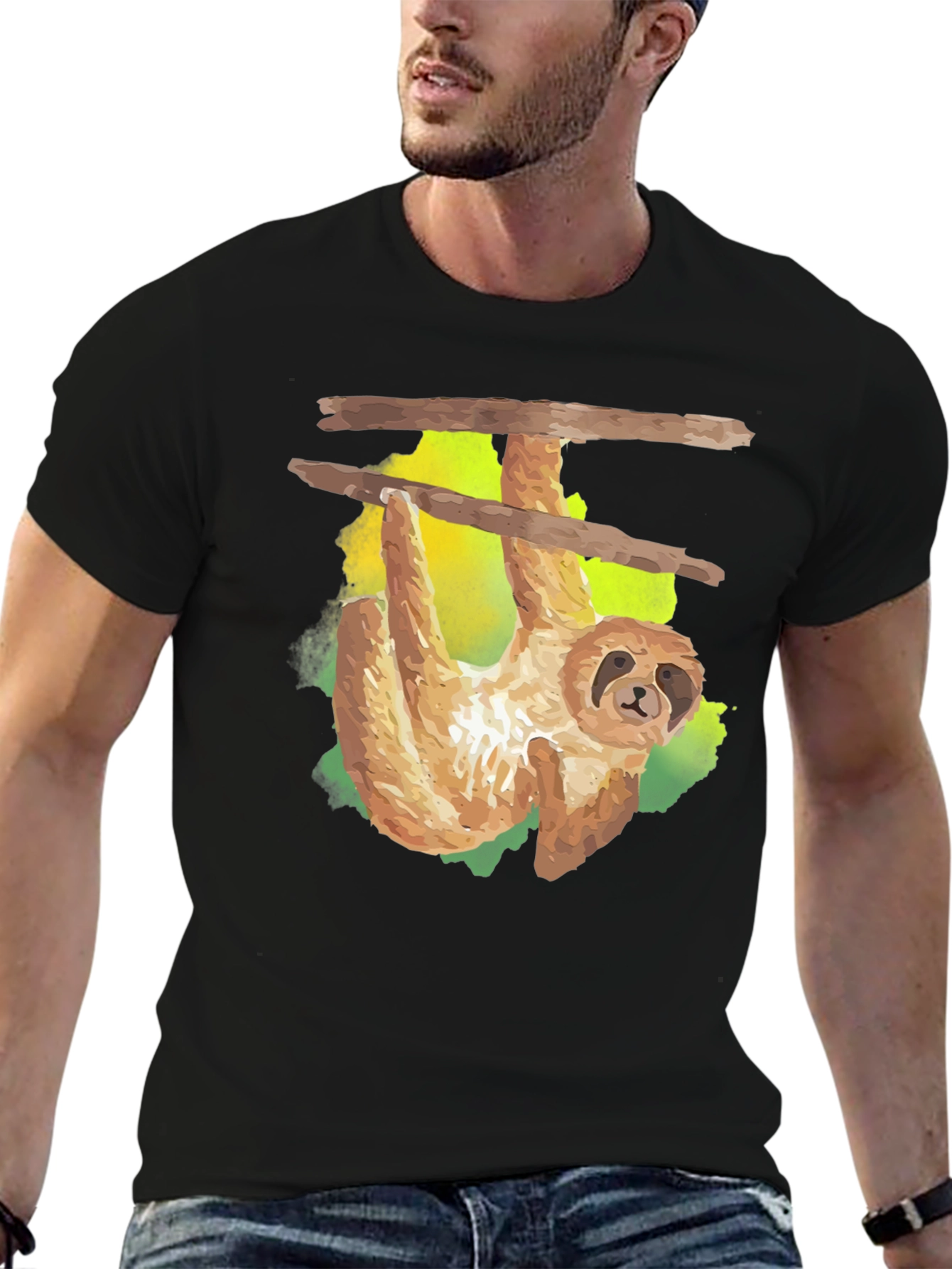 Sloth Hanging Around T-Shirt - Cool Graphic Tee