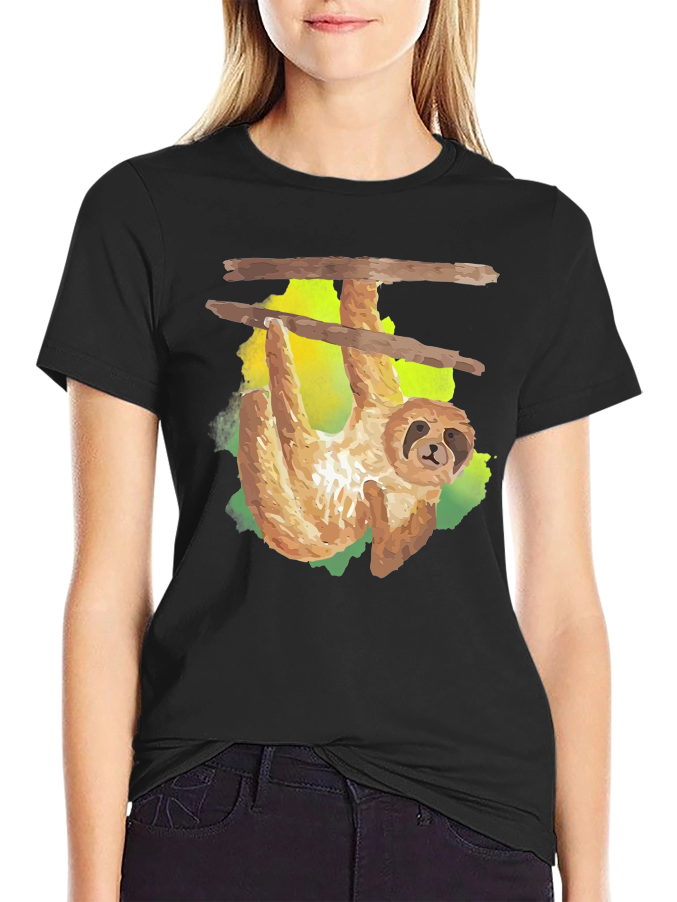 Sloth Hanging Around T-Shirt - Cool Graphic Tee
