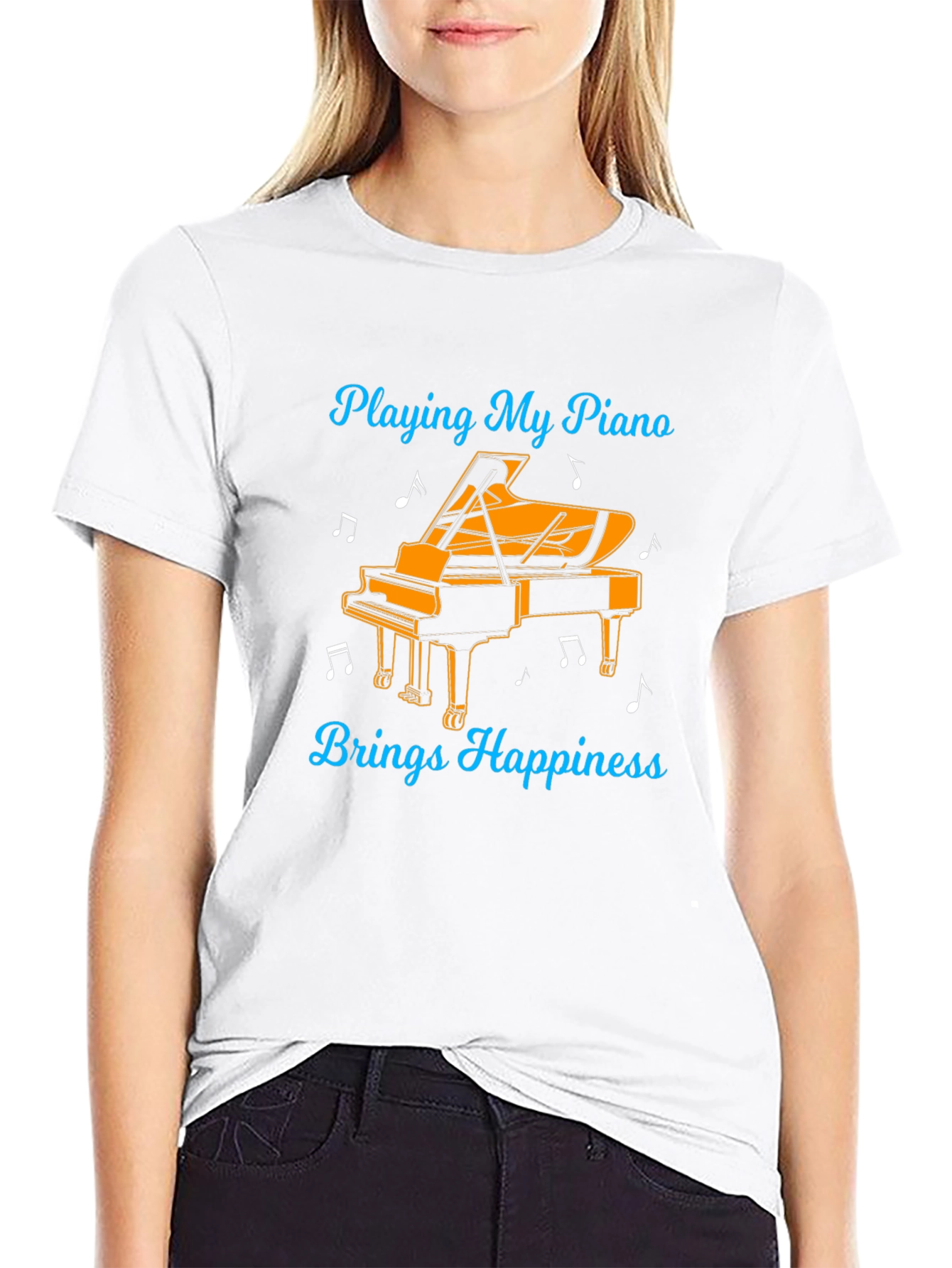 Piano Happiness Black Graphic Tee