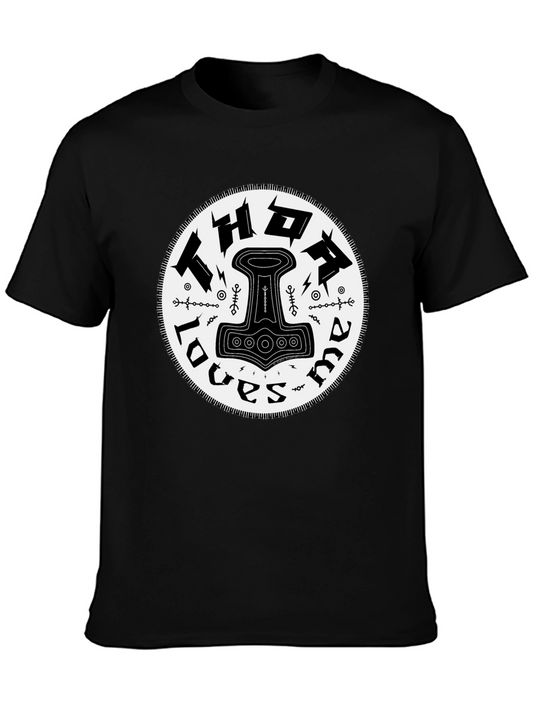Thor Loves Mama Black Graphic T-Shirt