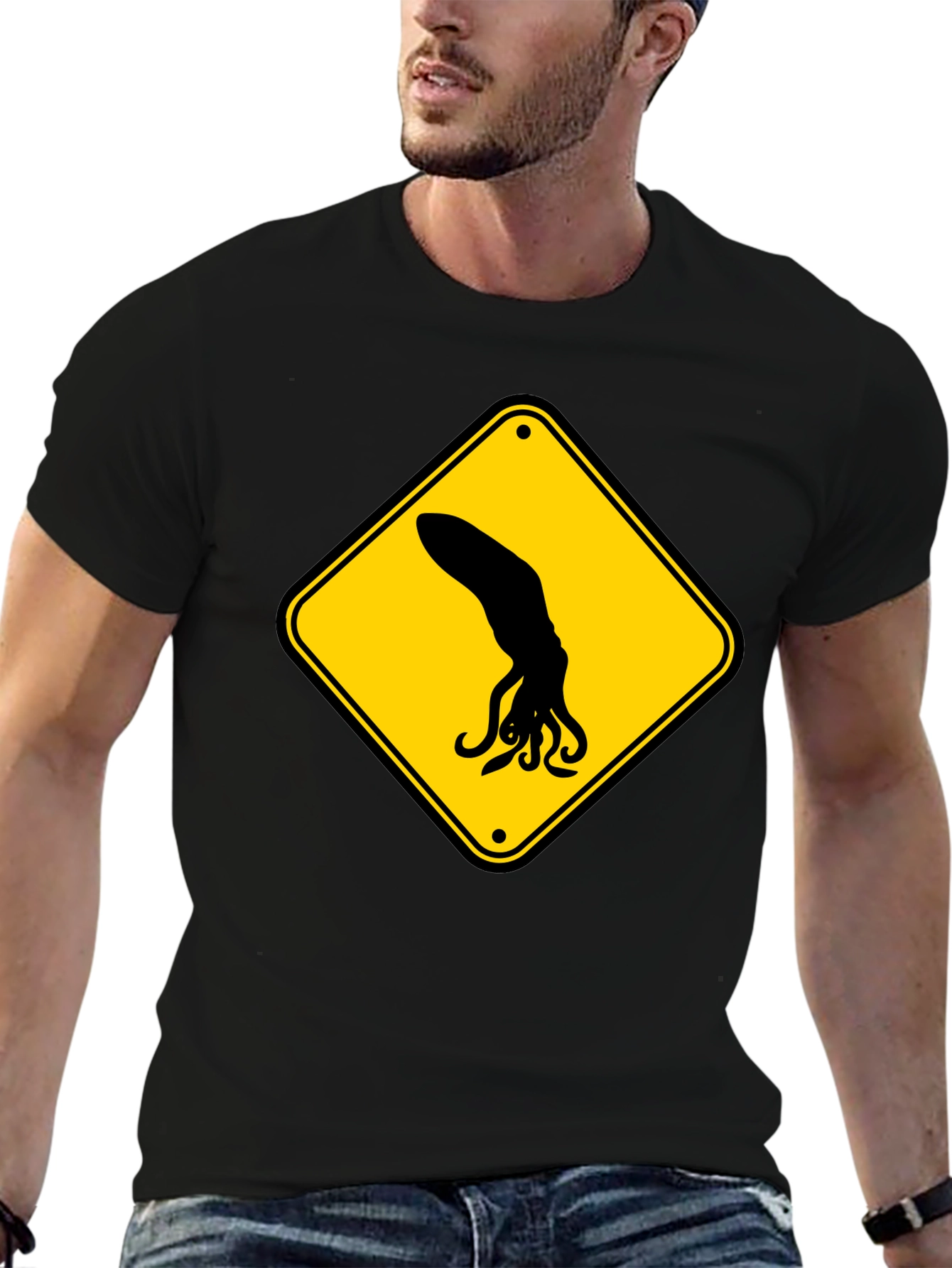 Squid Warning Black T-Shirt