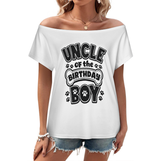Uncle of the Birthday Boy Paw Print Graphic Tee – Fun Family Birthday Party Shirt for Dog Lovers(z413)