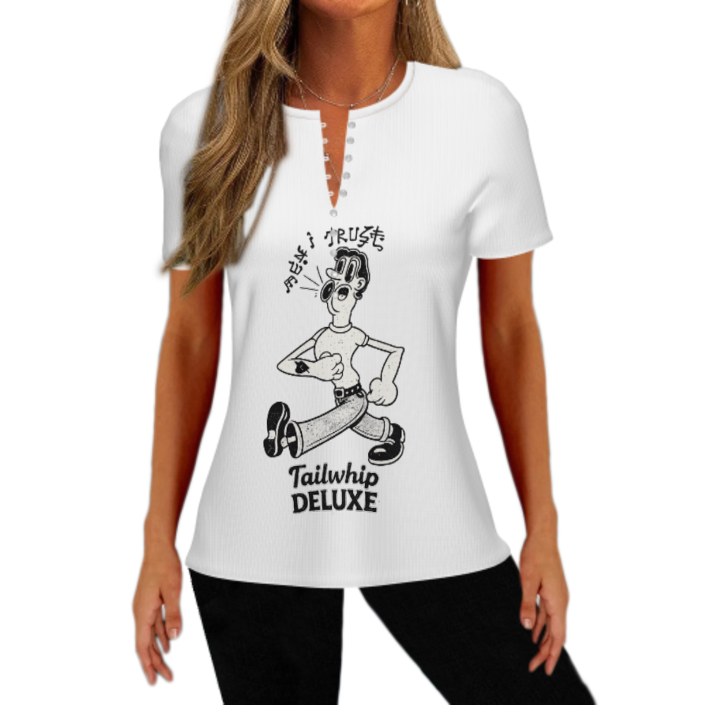 Tailwhip Deluxe Cartoon Graphic Tee – Retro Skate Punk Character Shirt for Women(z458)