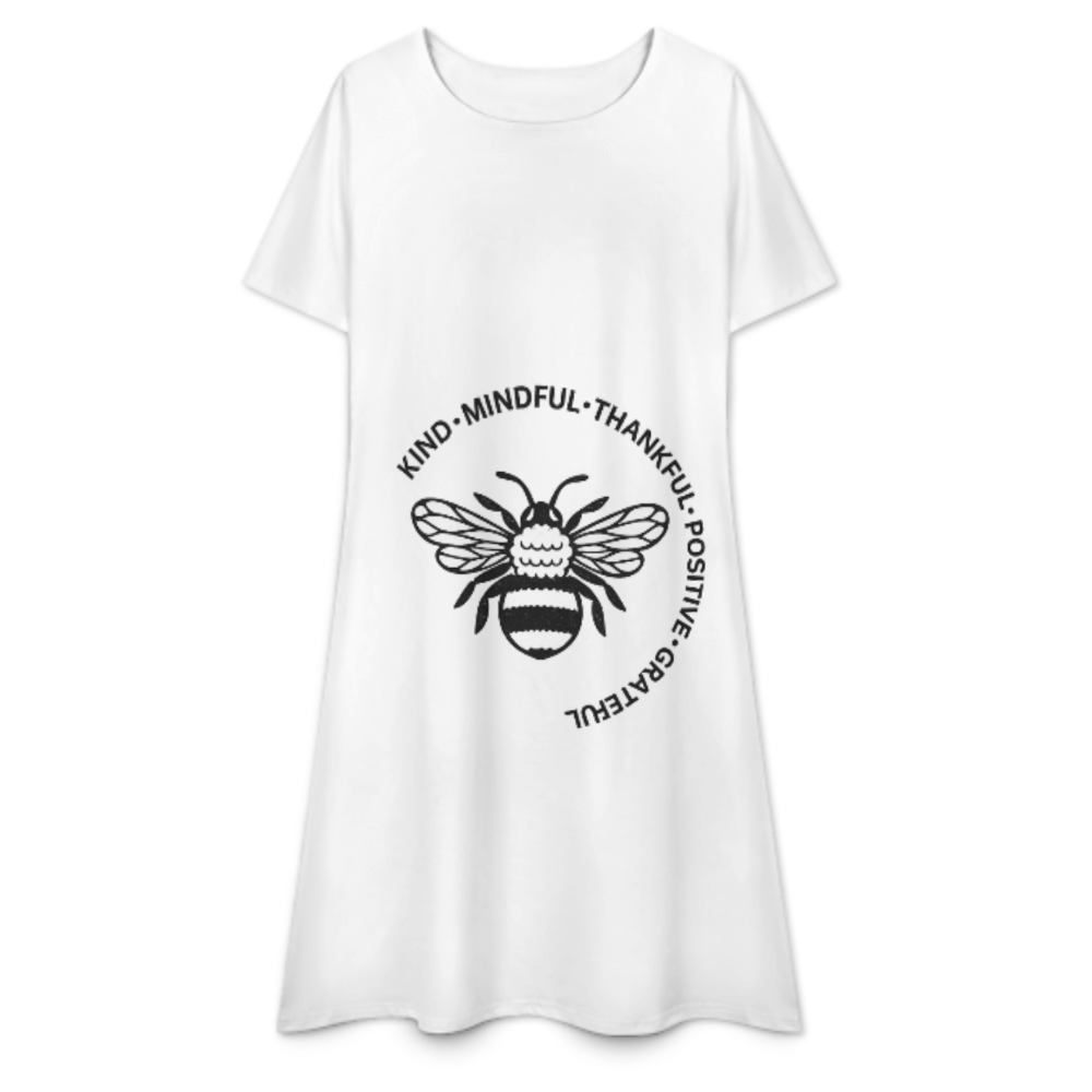 Positive Bee Graphic Dress – Kind Mindful Thankful Inspirational Casual Dress(z422)