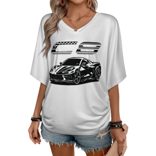 C8 American Muscle Car Graphic Tee – Retro Sports Car Streetwear Shirt(z436)