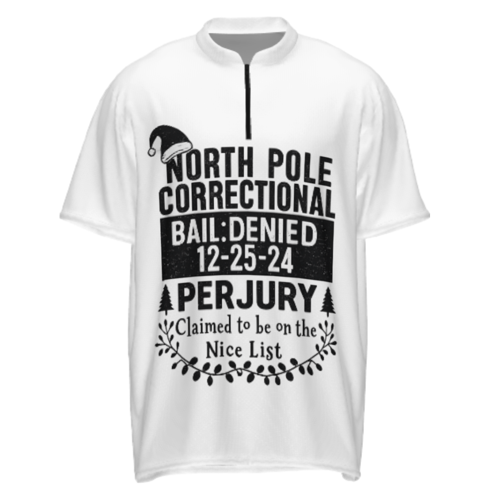 North Pole Correctional Funny Christmas Graphic Tee – Naughty List Holiday Shirt(z445)