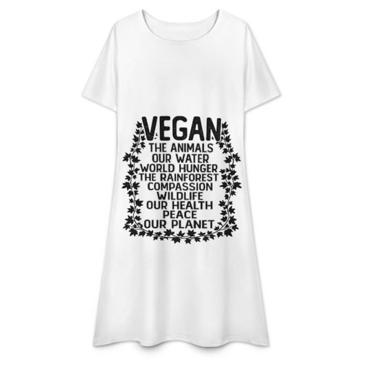 Vegan Lifestyle Graphic Tee – Compassion & Planet Positive Statement Shirt(z426)
