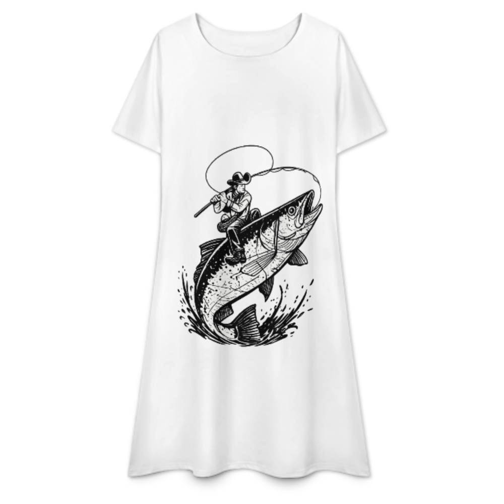 Vintage Cowboy Fishing Graphic T-Shirt – Western Angler Retro Fish Catch Tee for Outdoor Lovers(z428)