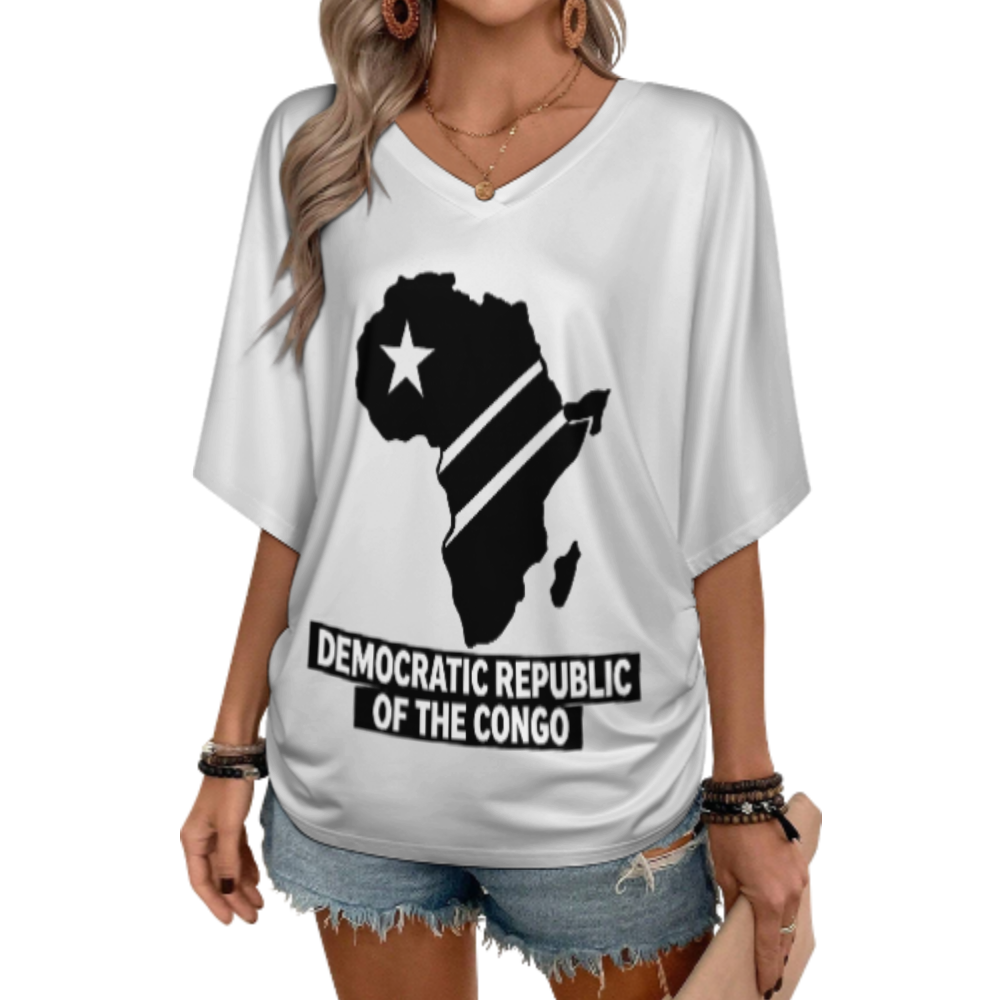 Democratic Republic of the Congo Flag Graphic T-Shirt – Africa Pride Streetwear Tee(z432)