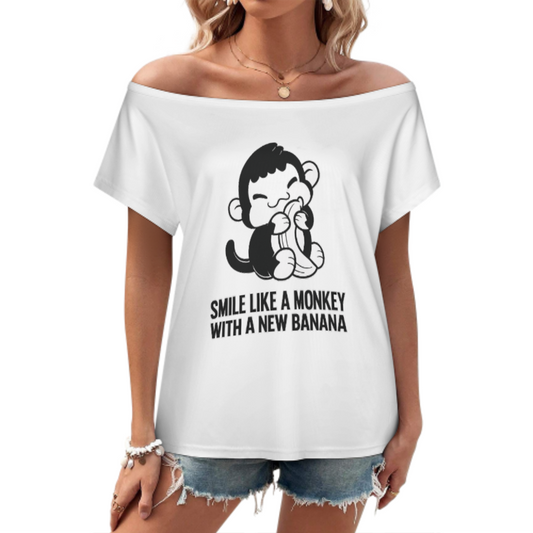 Funny Monkey Banana Graphic Tee – Cute Positive Quote Cartoon Shirt(z419)