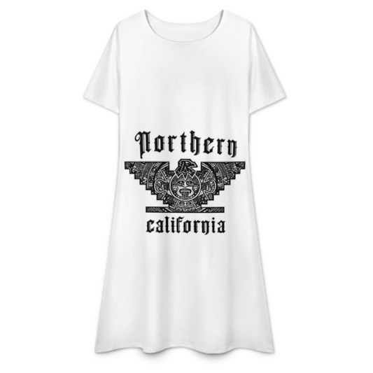 Northern California Gothic Aztec Graphic Tee – Vintage Streetwear Tribal Art Oversized Shirt(z424)