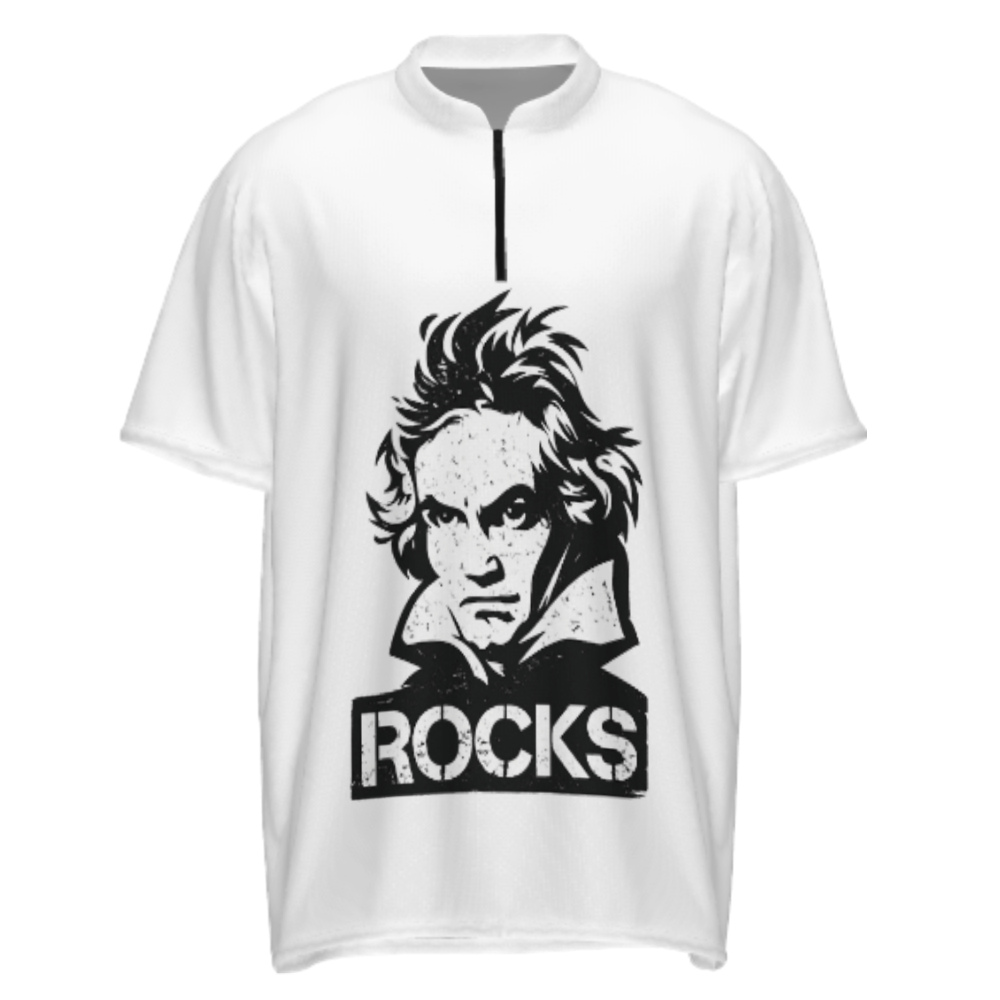 Beethoven Rocks Graphic Tee – Vintage Classical Music Streetwear Shirt(z441)