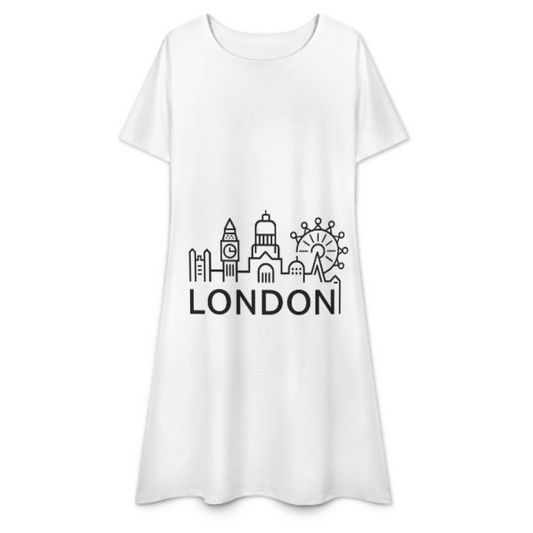 Minimalist London Skyline Graphic Tee – Modern Travel City Outline Shirt for Everyday Style(z425)