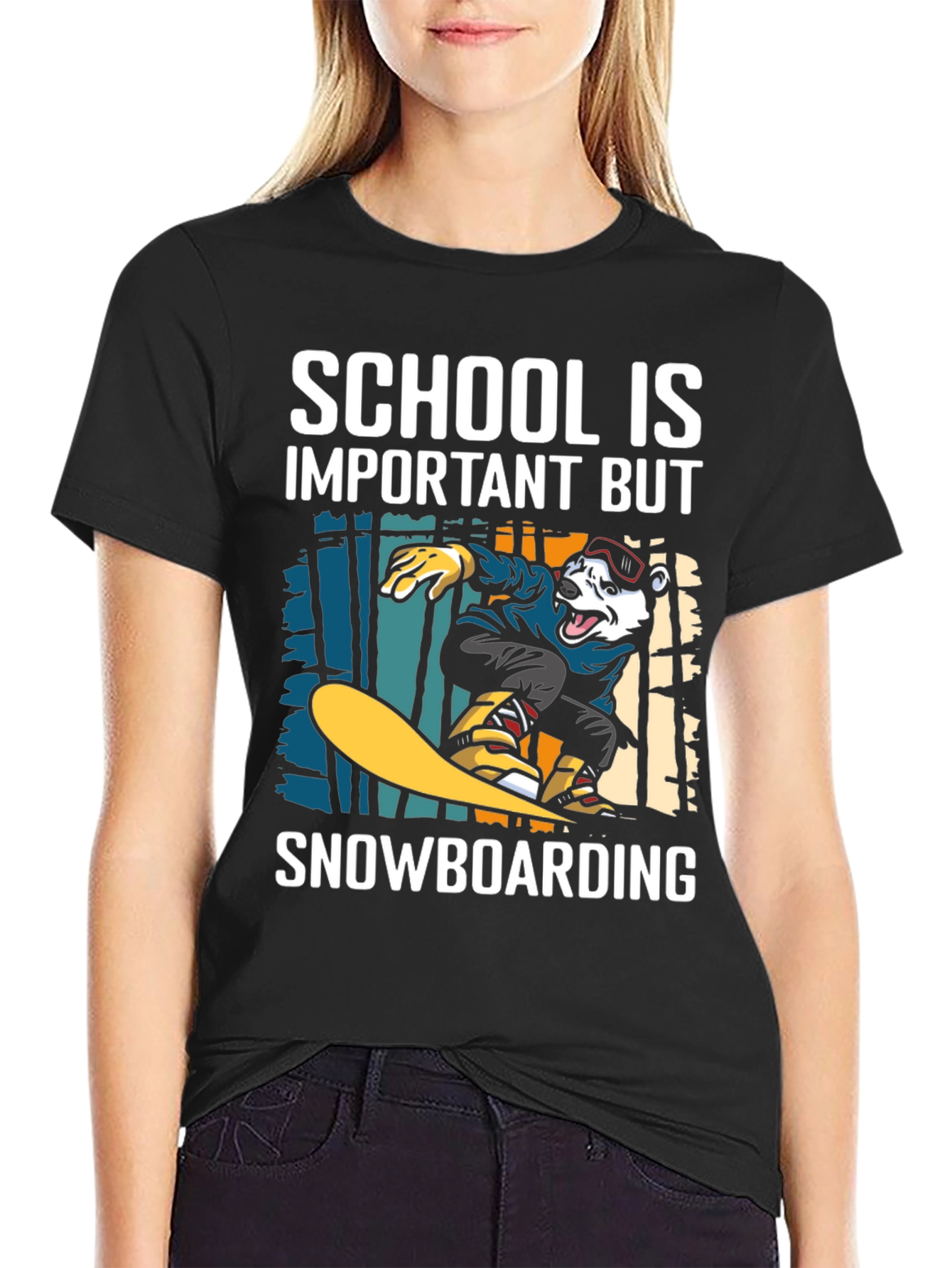 Snowboarding T-Shirt: School is Important