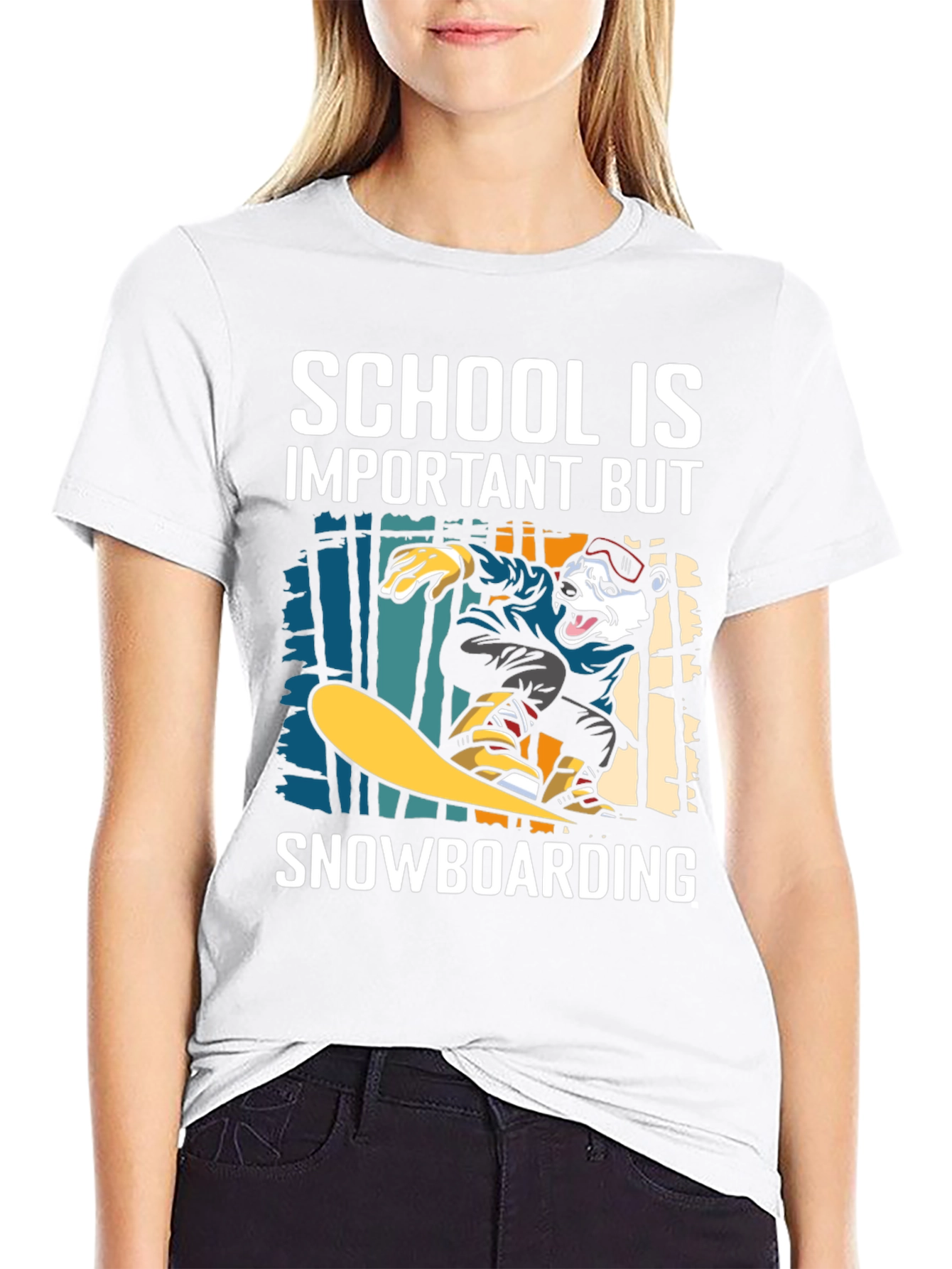 Snowboarding T-Shirt: School is Important