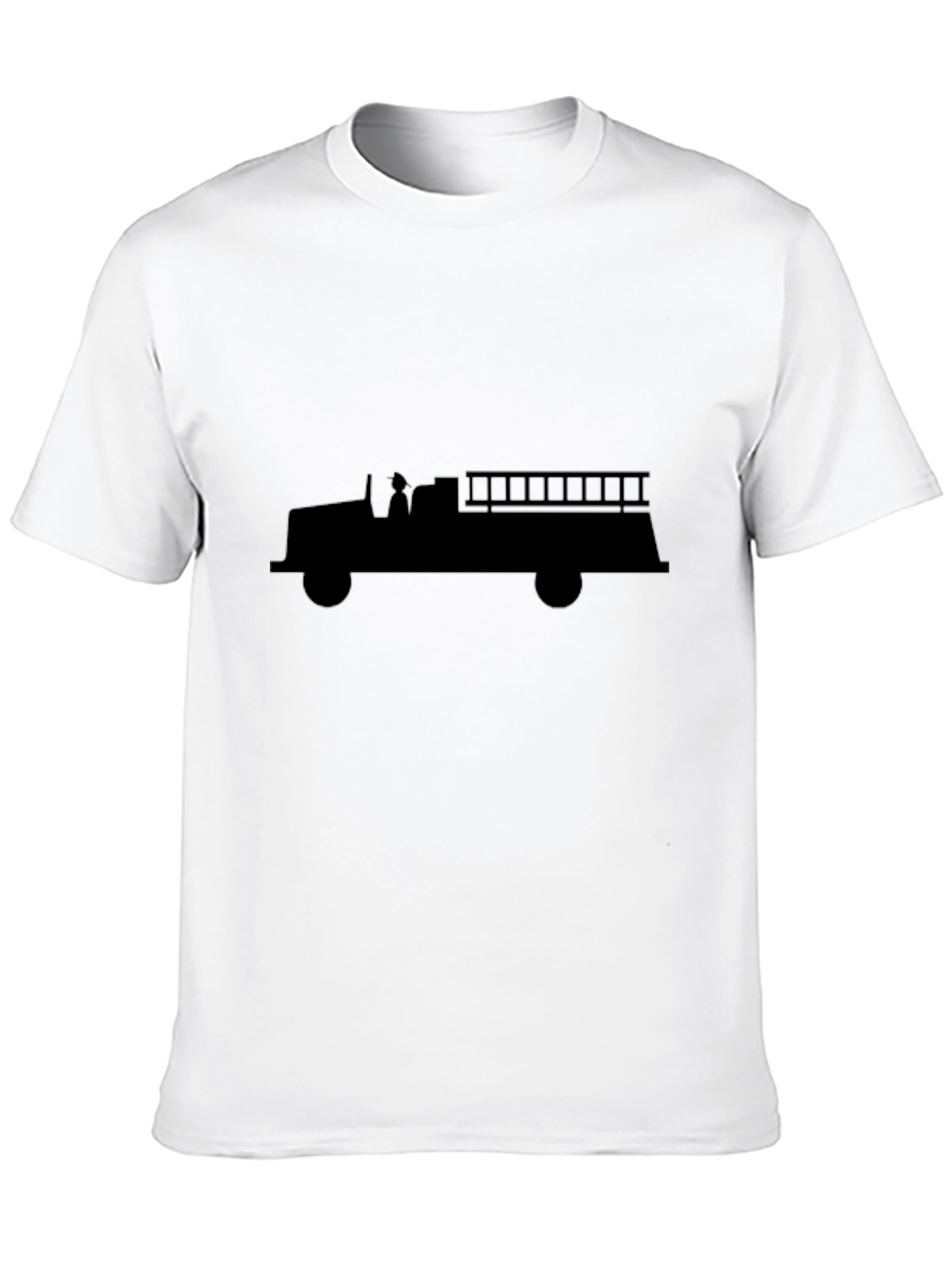 Fire Truck Silhouette T-Shirt - Black