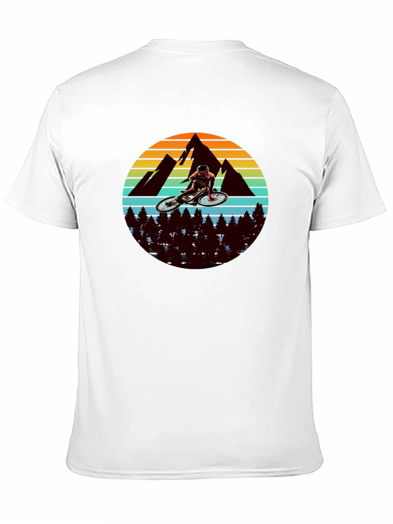 Mountain Biker Graphic Tee - Black Cotton T-Shirt