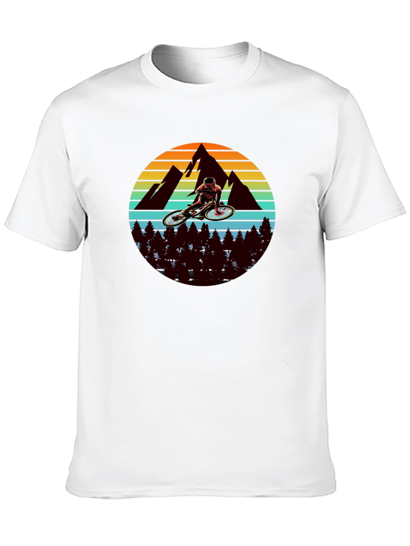 Mountain Biker Graphic Tee - Black Cotton T-Shirt