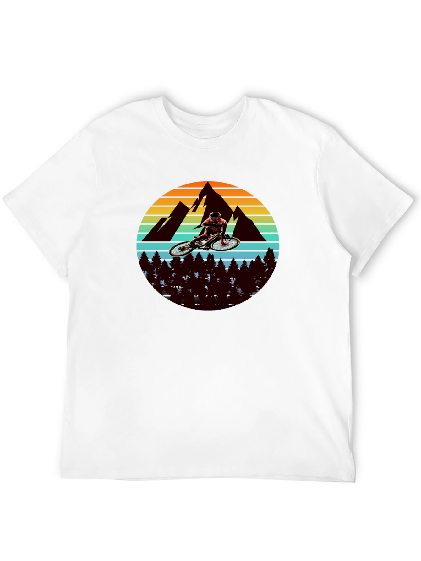 Mountain Biker Graphic Tee - Black Cotton T-Shirt