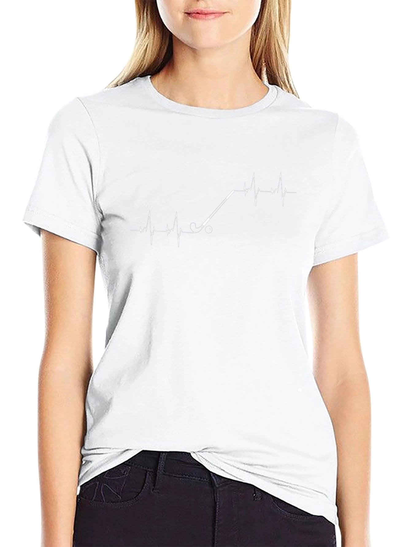 Hockey Heartbeat T-Shirt - Black