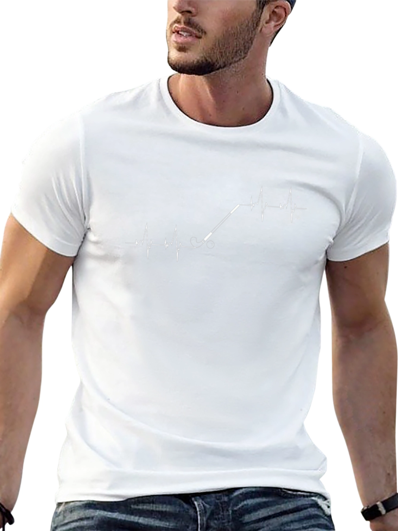Hockey Heartbeat T-Shirt - Black